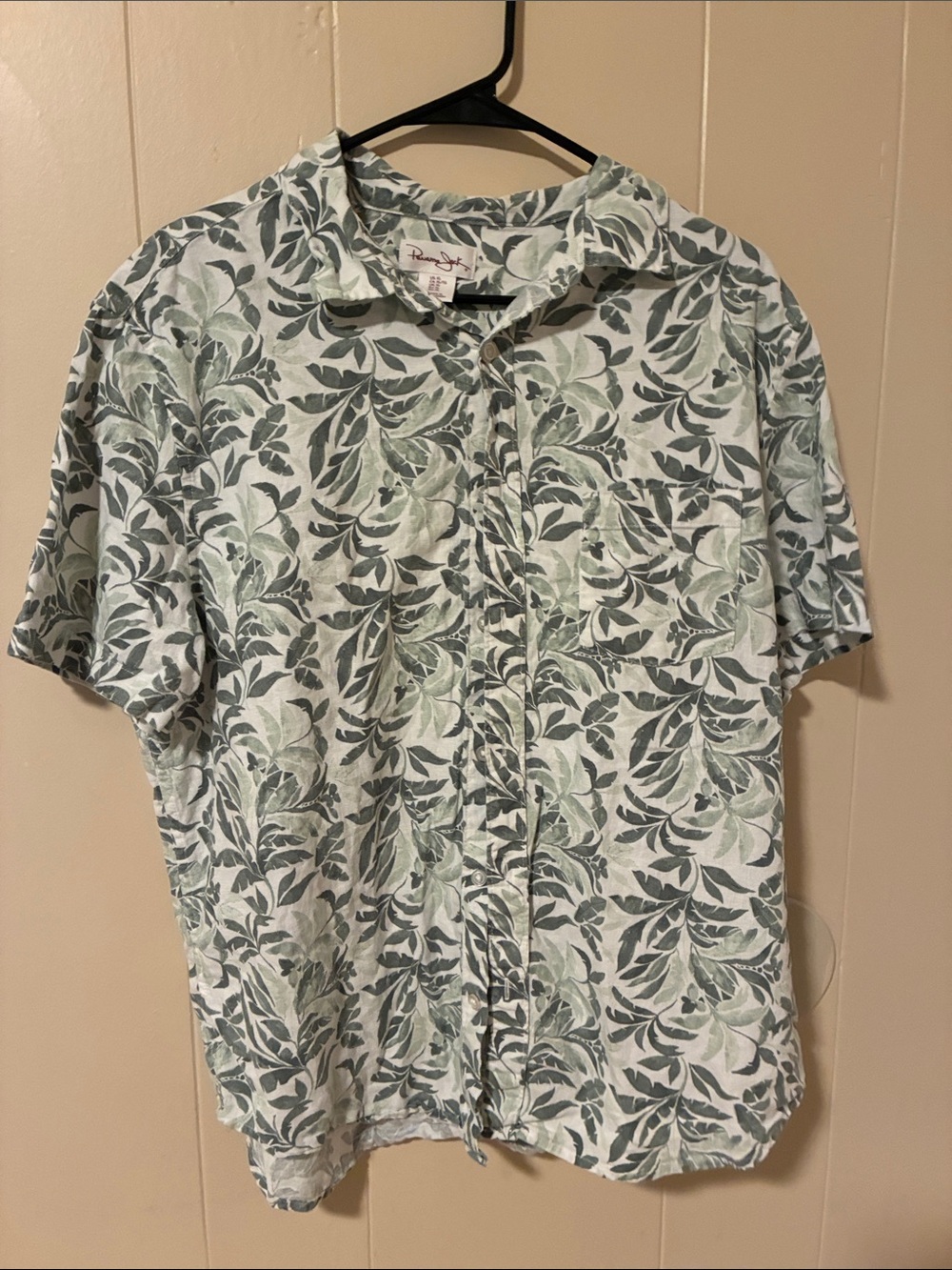 Panama Jack Green Leaf Print Short-Sleeve Button-Down Shirt